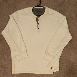 Eddie Bauer Cream Long-Sleeve Henley Shirt